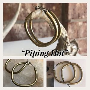 Premier Design “Piping Hot” hoop earrings gold